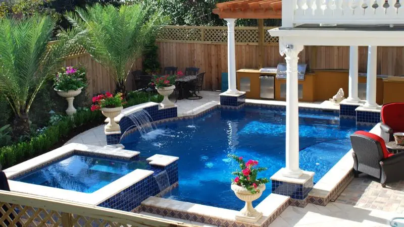 a pool in a small backyard in Metairie